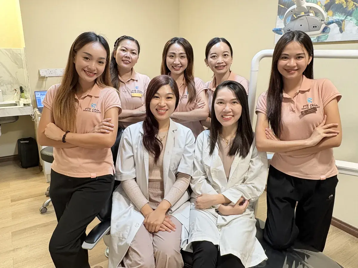 The dental team in a treatment room at FTS Chin Dental, Likas, Kota Kinabalu