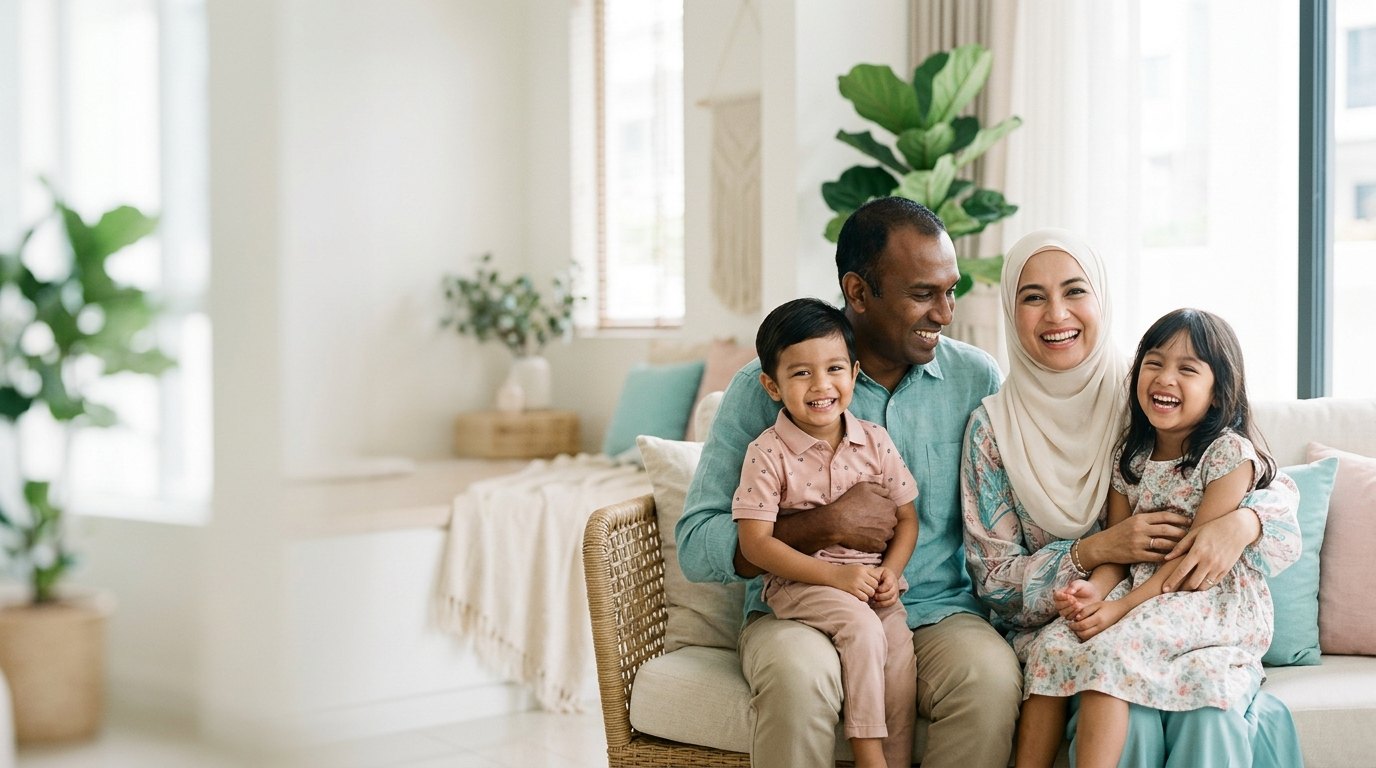 A Malaysian family who trust FTS Chin Dental for gentle family dentistry in Likas
